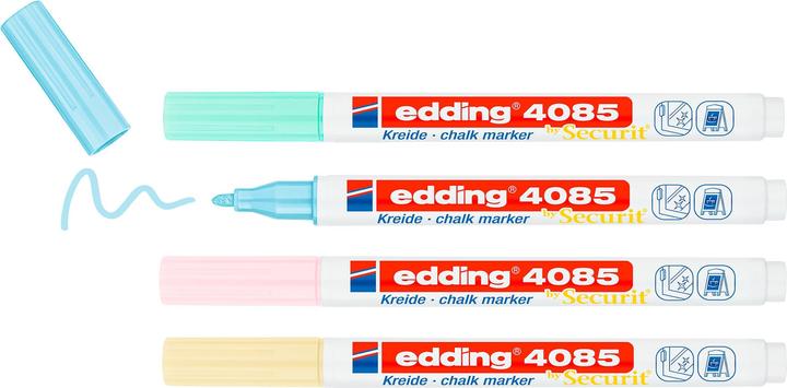 Actual product image Edding Chalk marker 4085 pastel (Pastel pink, Pastel blue, Pastel yellow, Pastel green, 2 mm, 4 x)