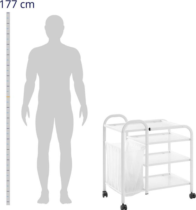 Actual product image Physa Cosmetic trolley with laundry bag 5 l - 4 Glass shelves