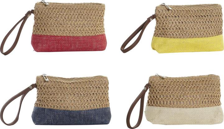 Actual product image DKD Home Decor Kulturbeutel Faser Gelb Blau Weiss Rot Beige 20 x 5 x 15 cm (4 Stücke)