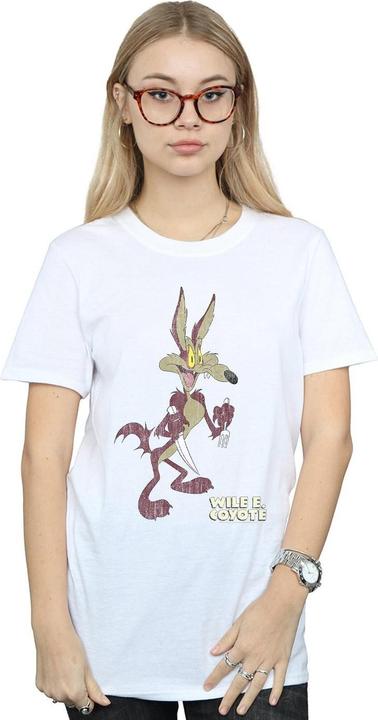 Actual product image Looney Tunes Womens/Ladies Wile E Coyote Distressed Cotton Boyfriend T-Shirt (L)