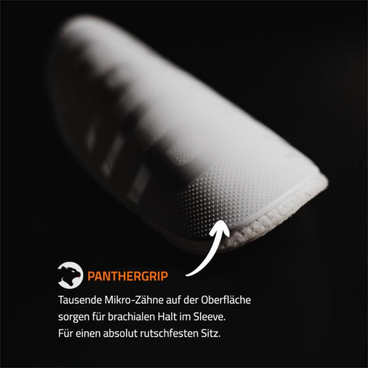 Actual product image Panthergrip Football shin guards with pull-on aid white size L (L)
