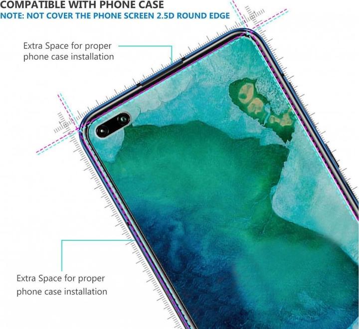 Immagine prodotto Screenguard Honor V30 / V30 Pro Pellicola protettiva in vetro Custodia Design amichevole (1 Pezzo/i, Honor V30, Onore V30 Pro)