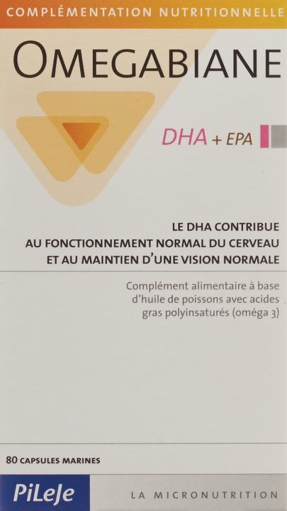 Actual product image Omegabiane DHA + EPA capsule (80 Piece, Capsules, 102 g)