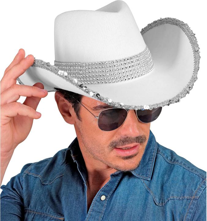Produktbild Widmann Cowboyhut weiss mit Strass Deko