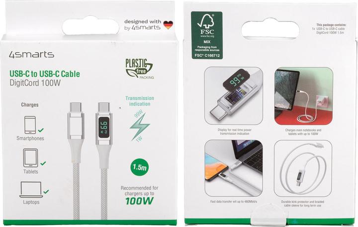 Actual product image 4smarts USB C – USB C (1.50 m, USB 2.0)