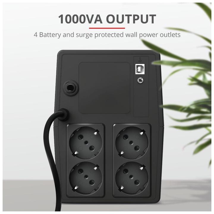 Immagine prodotto Trust UPS||600 Watt|1000 VA|Tipo di forma d'onda Onda sinusoidale simulata|23504 (1000 VA, 600 W, Interattivo linea UPS)