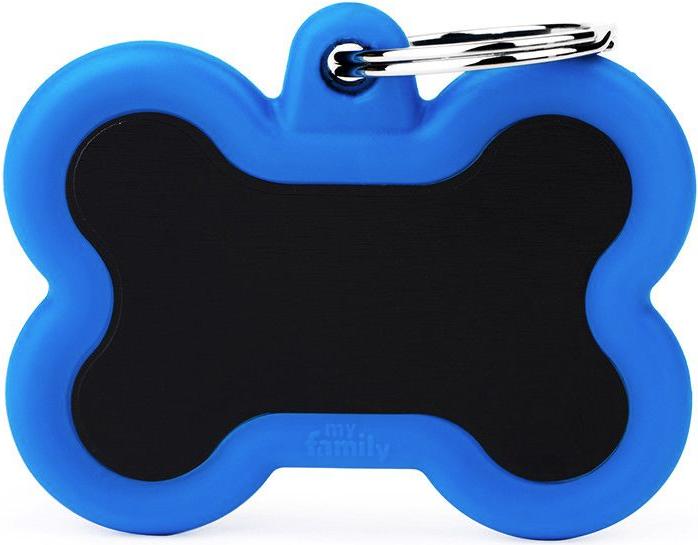 Myfamily Black Bone Alu ID-Hundetag blau, 4.9x3.6cm (1 Stk) (Hund, Hundesport)