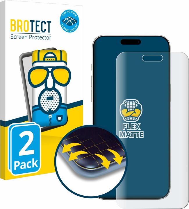 Productafbeelding BROTECT Schermbeschermer Matte antireflecterende folie (2 Stuk, Apple iPhone 16 Plus)