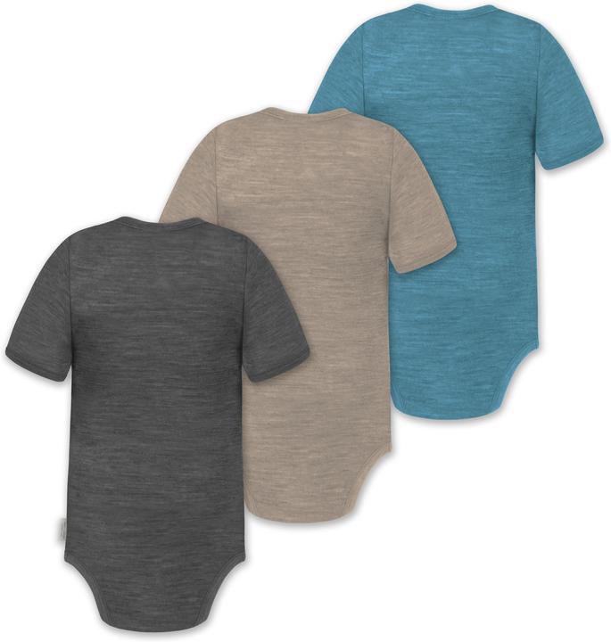 Actual product image Normani Set of 3 baby merino short-sleeved body "Tihoi" - 9319 (68)