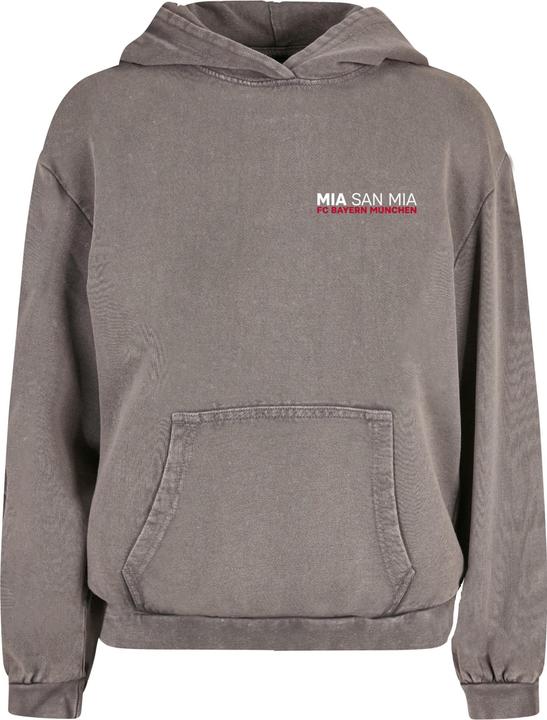 FC Bayern München Ladies Logo History Acid Washed Oversized Hoody - 131347