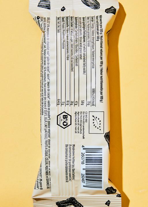 Valori nutrizionali e ingredienti KoRo Barretta d'avena biologica con arachidi e cioccolato (Arachidi e cioccolato, 1 pz., 900 g)