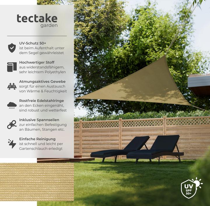 Produktbild tectake Sonnensegel (360 x 360 x 360 cm)