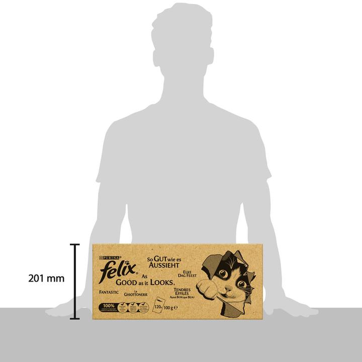 Immagine prodotto Felix Buono come sembra manzo/pollo/tonno/salmone (Senior, Adulto, 120 pz., 12000 g)