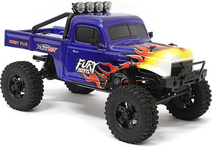 Image du produit Furitek Fx118 Fury Wagon Rtr Bleu Avec Flammes Brushless 1/18 Rc Crawler Kit (RTR Prêt à fonctionner)