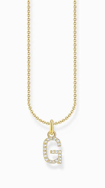 Produktbild Thomas Sabo Kette mit Buchstaben-Anhänger G vergoldet (925 Sterlingsilber, 750 Gelbgold Vergoldung, 38 - 45 cm)