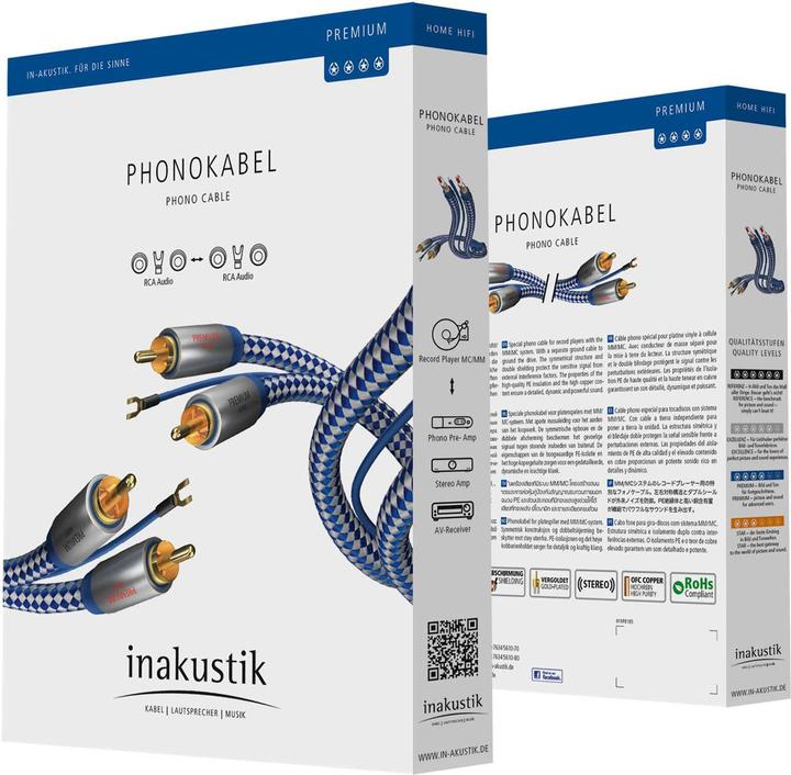 Image du produit Inakustik câble phono premium (2 m, RCA)