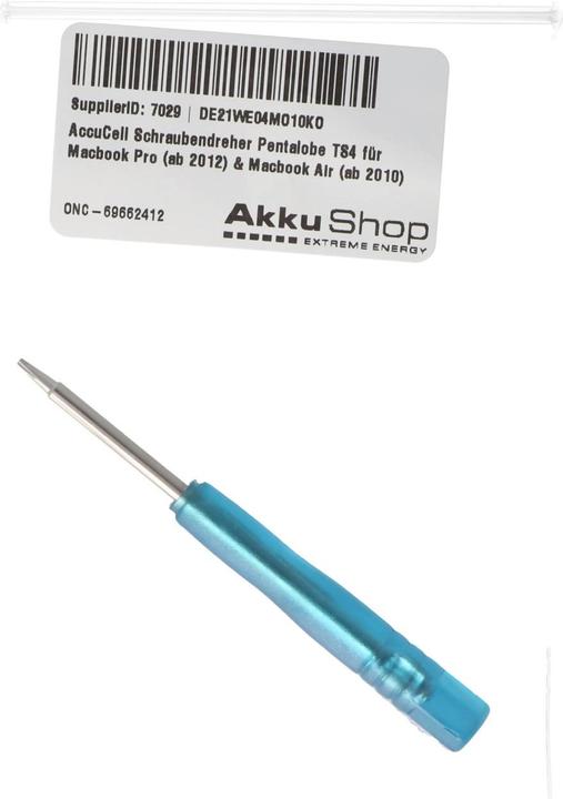 Actual product image AccuCell Pentalobe TS4 screwdriver for Macbook Pro (from 2012) & Macbook Air (from 2010)