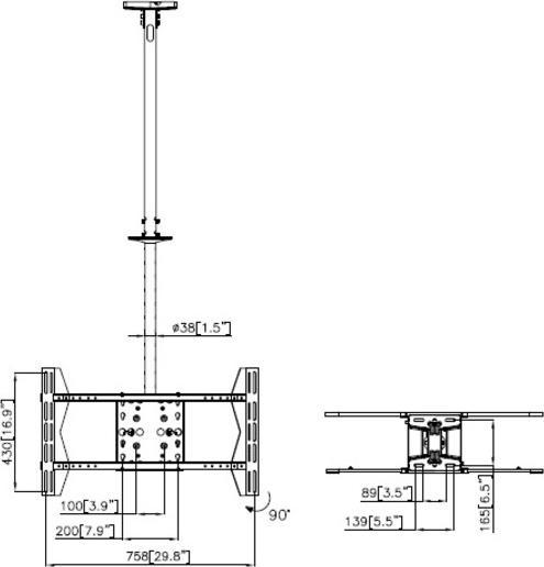 Immagine prodotto Multibrackets LBB a soffitto (Muro, 84", 125 kg)