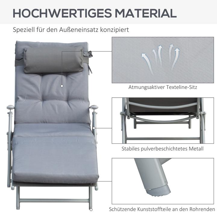 Produktbild Outsunny Sonnenliege mit Kissen (180 cm)