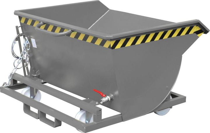 Immagine prodotto eurokraft pro Cassone ribaltabile per trucioli con ruote in poliammide, capacità 0,5 m³ (500 l)