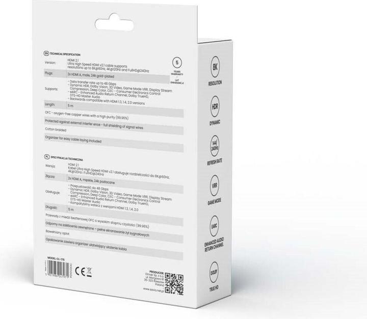 Image du produit Savio HDMI – HDMI (5 m, HDMI)