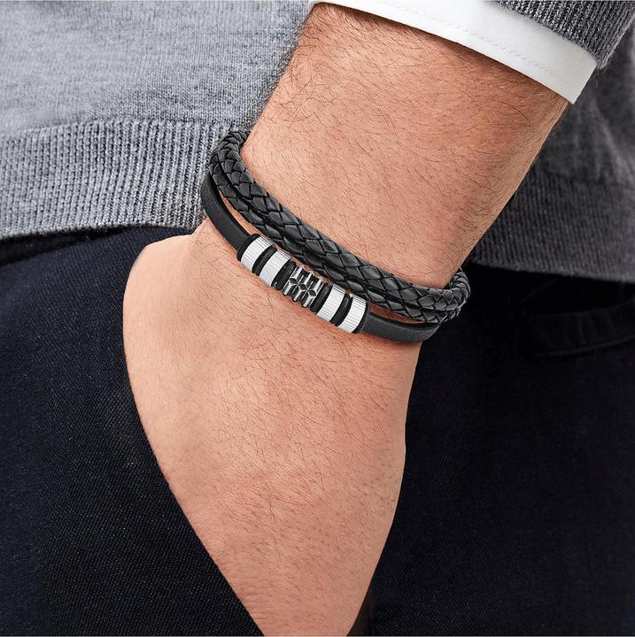 Produktbild S.Oliver Armband (22 cm, Leder, Edelstahl)