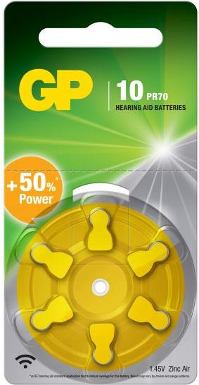 Actual product image GP Batteries GP Knopfzelle ZA10, 1.4V, 6 Stk. (6 pcs., PR70, 90 mAh)