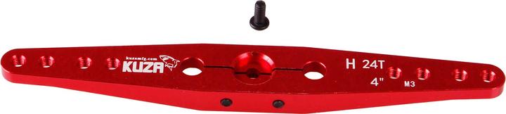 Actual product image Kuza servo lever 2-arm hitec 24t 100/88/72/ 60mm 4" m3 heavy duty v2 aluminium