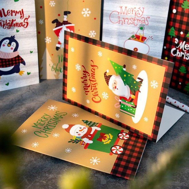 Produktbild MU Classic Weihnachtskarte 6er Set Festive Plaid Wonderland Series (6 Stk.)