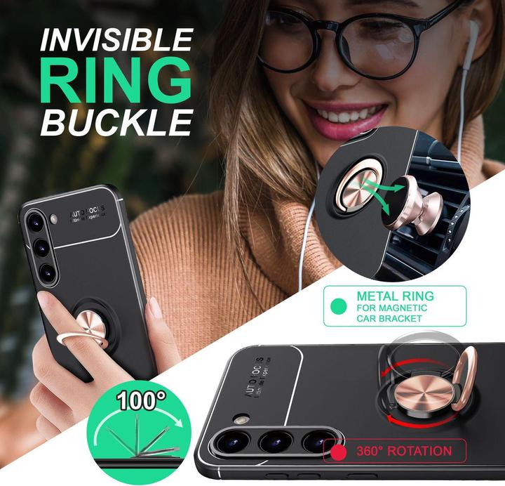 Produktbild Nalia Matte Ring Silikon Hülle mit 2x Displayschutz (Samsung Galaxy S23+)