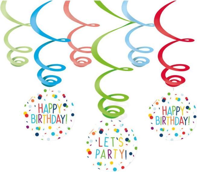 Produktbild Amscan Wirbel PartyDekoration Geburtstag 6erPack Folie Papier
