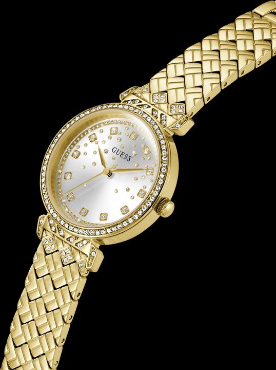 Produktbild Guess P GLD BRCT / SUN SLV GLITZ DL / P GLD BRCT W/ CRYS Armbanduhr (Uhr mit Schmuckstein, 32 mm)