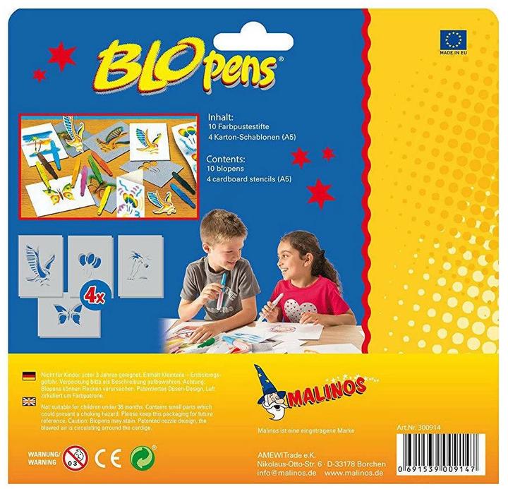 Image du produit Malinos Blopens Stylos Airbrush Rainbow (Multicolore, 10 x)