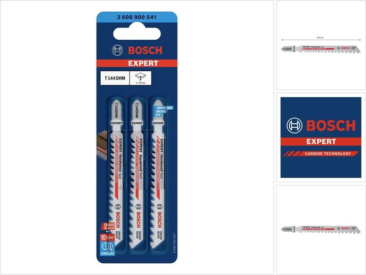 Energy Label Bosch Professional Zubehör EXPERT 'Hardwood Fast' T 144 DHM Jigsaw blade, 3 pieces