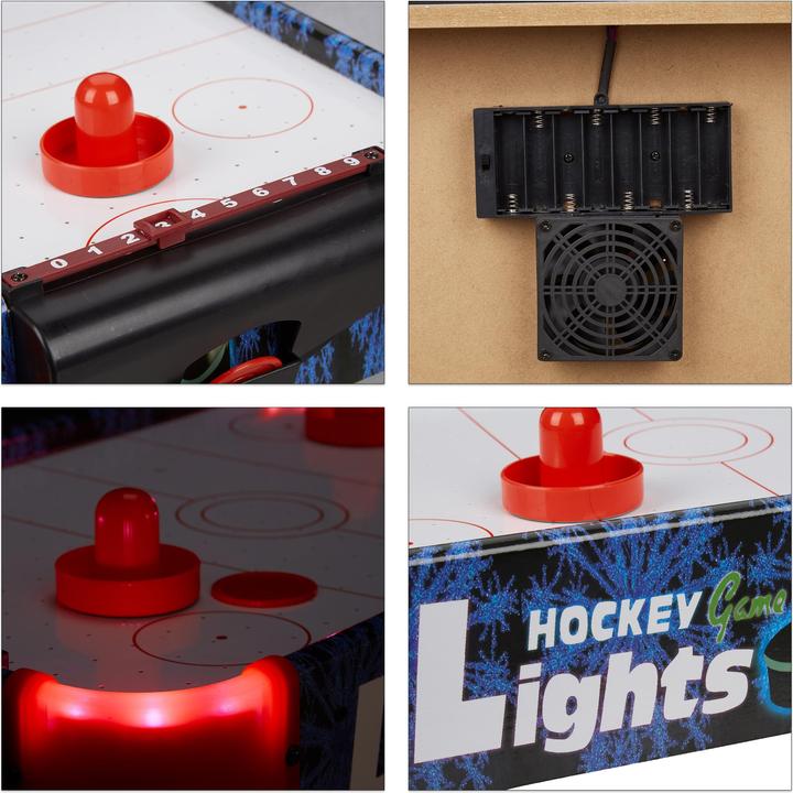 Actual product image Relaxdays LED Tabletop Air Hockey