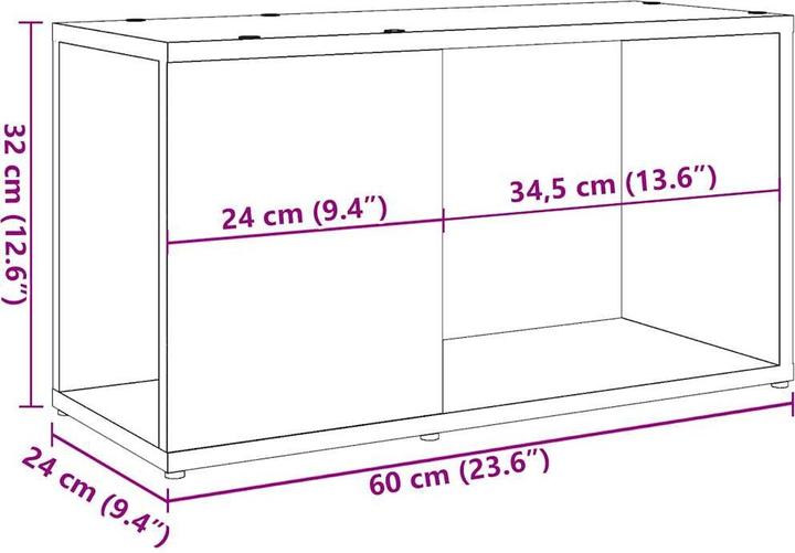 Actual product image VidaXL TV-Schrank Artisan-Eiche 60x24x32 cm Holzwerkstoff TV-Möbel TV-Board (60 x 24 x 32 cm)