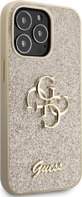 Productafbeelding Guess GUHCP13XHG4SGD iPhone 13 Pro Max 6,7" złoty/goud hardcase Glitter Script Big 4G (Apple iPhone 13 Pro Max)