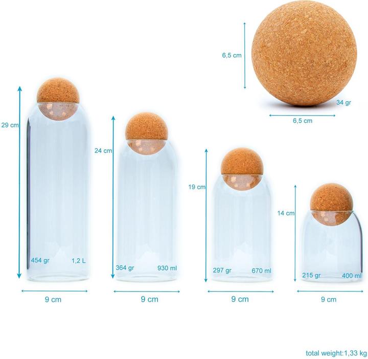 Produktbild Intirilife Aufbewahrungsbehälter Vorratsglas Set (0.93 l)