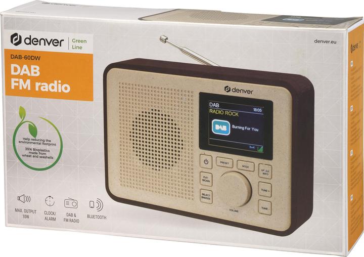 Actual product image Denver DAB-60DW Greenline (DAB+, FM, Bluetooth)