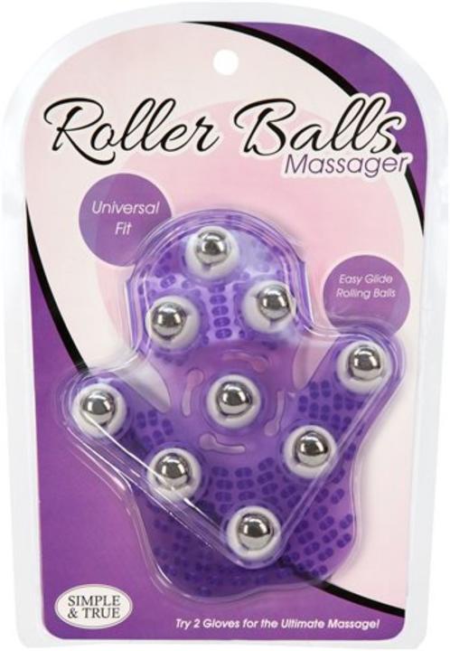 Actual product image PowerBullet Roller Balls Massage Glove Purple
