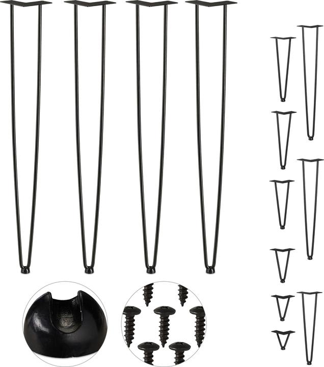 Image du produit Relaxdays Pied de table Hairpin, jeu de 4