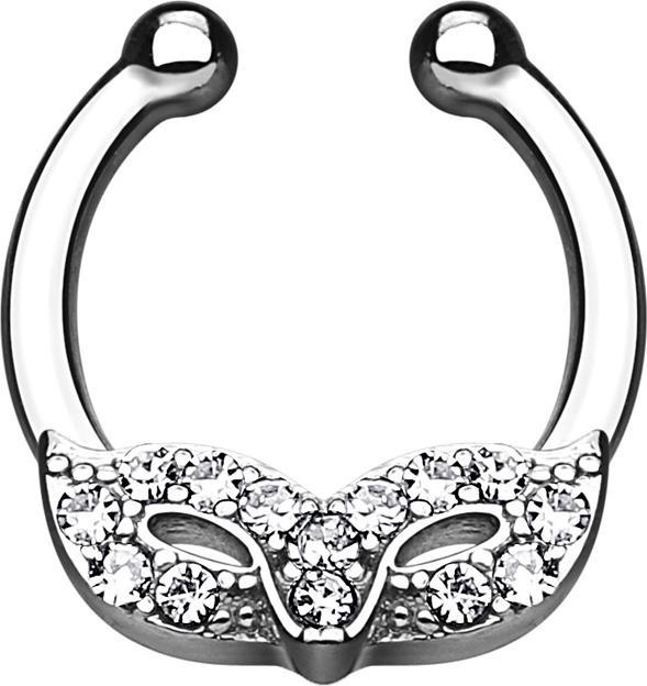 Produktbild Star Piercing Fake Septum mit Kostümball-Maske silber