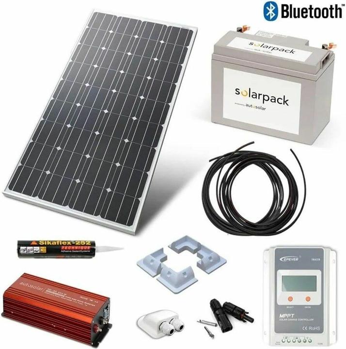 Actual product image Autosolar Complete package 100W with 55Ah lithium battery and 300W inverter (100 W)