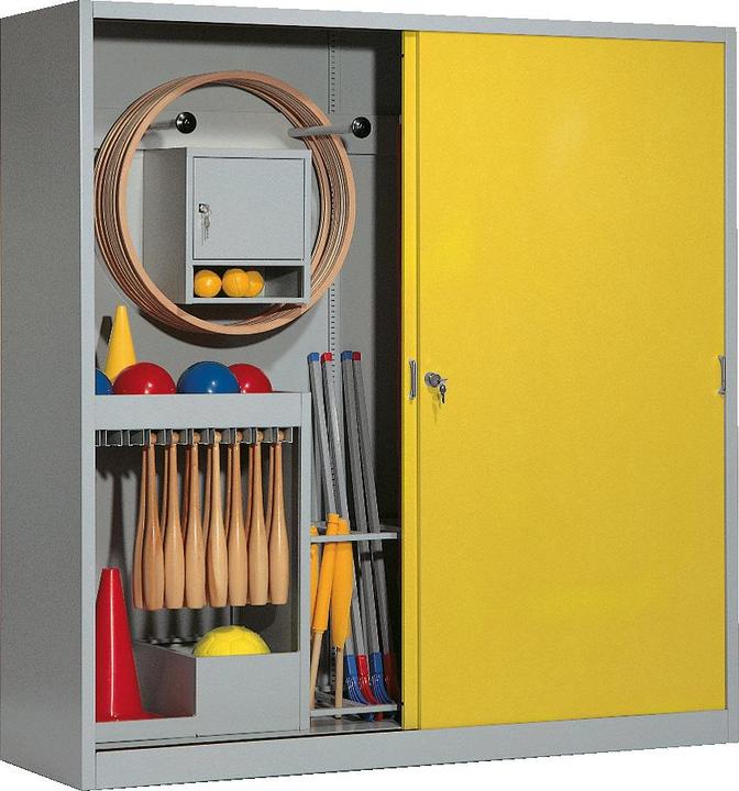 Produktbild C+P Sportgeräteschrank (HxBxT: 195x190x60 cm, mit Vollblech-Schiebetüren, Typ 5)