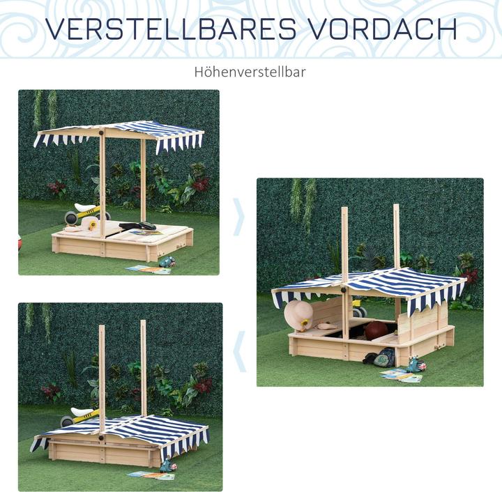 Produktbild Outsunny Sandkasten mit verstellbarem Dach