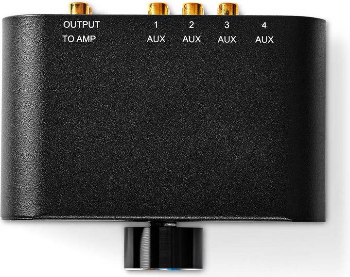 Image du produit Nedis Commutateur audio analogique | 4 port(s) | Connexions - Entrée : 1x entrée audio 3,5 mm / 3x (2 (Analogique -> Numérique)