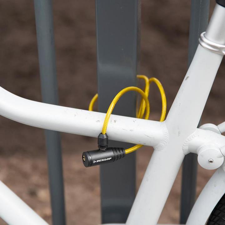 Produktbild Dunlop - Spiral-Fahrradschloss mit Schlüssel 90 cm (Gelb)