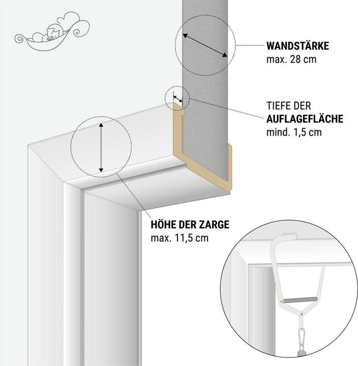 Image du produit Schmusewolke Pince de porte avec moteur et berceau à ressort bio