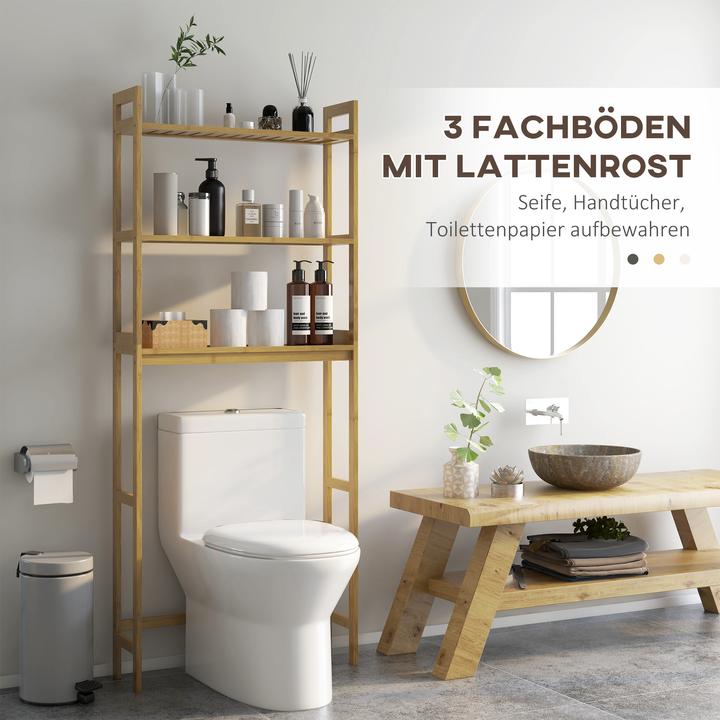 Immagine prodotto Kleankin Scaffale da bagno a 3 livelli (68 x 20 x 165 cm)