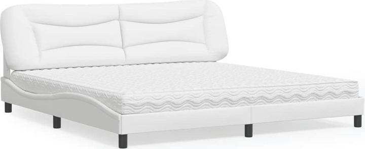 Immagine prodotto VidaXL Letto Letto imbottito Letto matrimoniale Letto in ecopelle con materasso Bianco 200x200cm (200 x 200 cm)